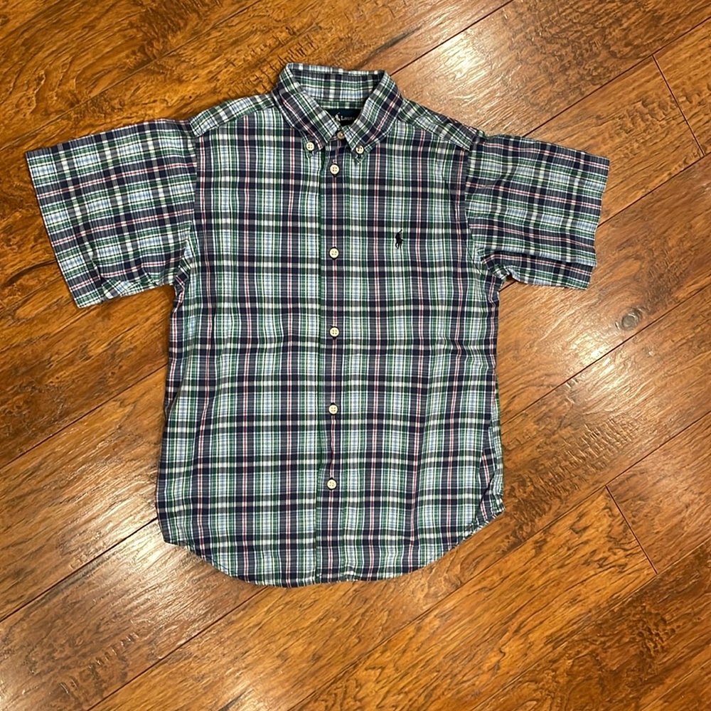 Ralph Lauren Boys Cotton Madras Plaid Shirt Size 7